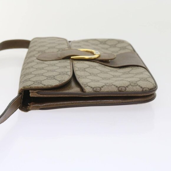 GUCCI GG Supreme Shoulder Bag PVC Leather Beige Auth - Picture 5 of 16